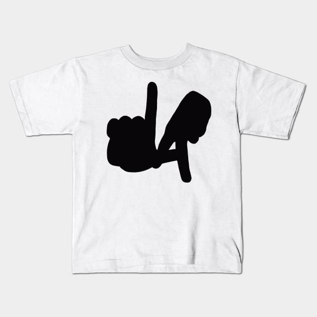 LA Hands Silhouette, Black Kids T-Shirt by Niemand